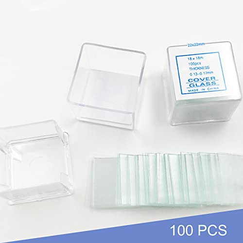 Kit de lâminas de microscópio em branco pré-limpo 丨 50pcs lâminas de microscópio de vidro de borda do solo de 50pcs e tampa quadrada de 100pcs