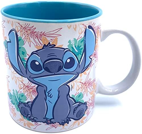 Silver Buffalo Compatível/Substituição para Disney Stitch Tropical Floral Pattern Creamic Coffee Caneca, 20 onças