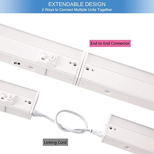 Conector de conector de 12 polegadas Tianyoelec para LED sob luminárias de gabinete, branco, LJP0300