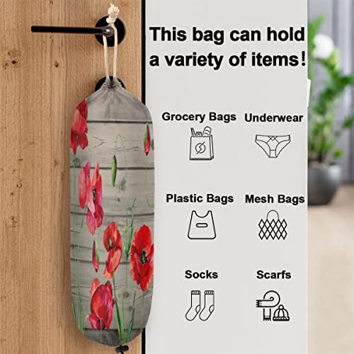 Porto de sacola de plástico de flor de flor de madeira de praia, suporte de mercearia floral portador de armazenamento de lixo sacos de lixo de sacos de lixo para a cozinha em casa