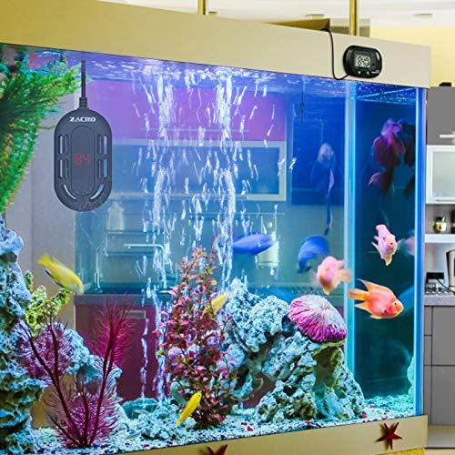 Aquecedor de aquário Zacro 100W Submersível Display Digital Mini Aquecedor de tanques de peixes com exibição inteligente de temperatura LED e controlador de temperatura externa, para 10-20Gal peixe tanque