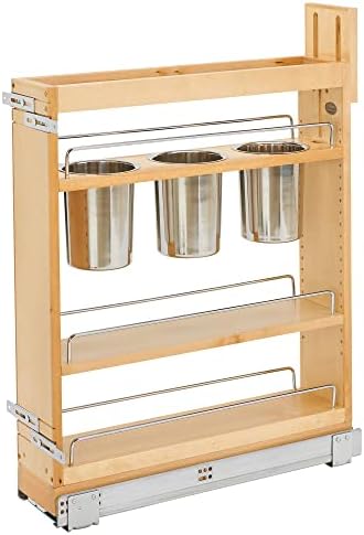 Rev-a-Helf 448UT-BCSC-5C Série de 5 polegadas utensílios de cozinha Organizador do armário com prateleiras e slides de fechamento suave para armários de base da cozinha