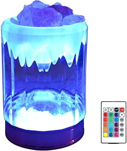 Fanhao iceberg Himalaia lâmpada de sal 16 cores lâmpada de rocha salta com brilho remoto ajustável, USB Natural Crystal Rock Night
