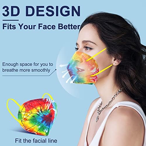 Máscaras faciais de missaa kn95 30pcs, máscaras faciais descartáveis ​​de proteção de 5 bifes com earloop elástico