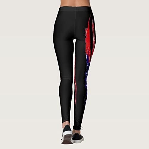 Bandeira americana 4 de julho Leggings feminino Controle de bandeira americana ioga American Yoga