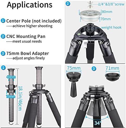 Fibra de carbono Tripod-LT364C Tamanho small