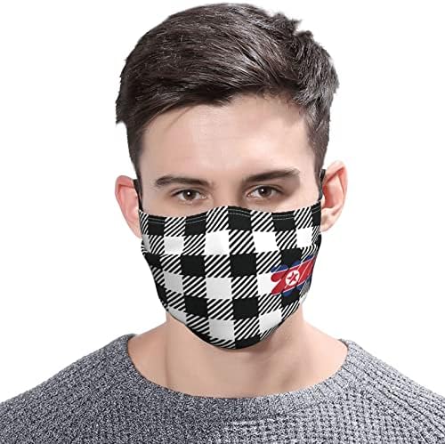 Zaltas Patchwork Flag da Coréia do Norte máscara de pano reutilizável protege sua boca e rosto do pó, frio, sujeira,