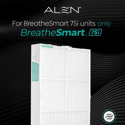 Alen Breathesmart 75i Purificador de ar de sala grande, filtração médica H13 HEPA TRUE por 1300 pés quadrados, 99,9% de