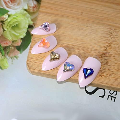 5pcs 3d Cristal Flor Heart SHOPE SHINESTONE ARTMS DE ARTE DE ARTE DE