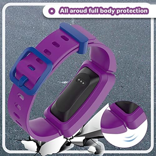Bandas compatíveis com Fitbit ACE 2 para crianças 6+, Acessórios de pulseira de silicone macio à prova d'água Sports Watch