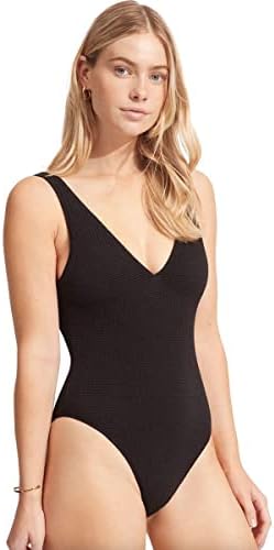 Seafolly Women's Deep V pescoço sobre o ombro de um maiô