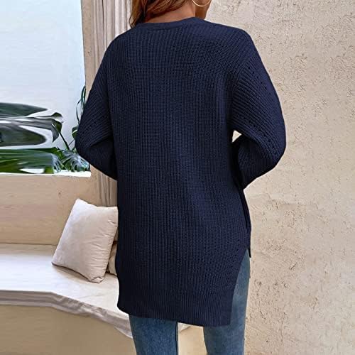 PrDECEXLU ENGANTO Holida de manga longa suéteres para mulheres Caminhando botão Up Loose Polyester Blouse V pescoço confortável