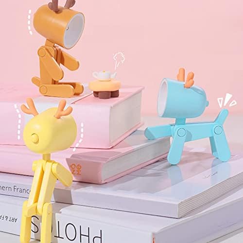 BESOKUSE 6PCS Lâmpada de mesa de animal, lâmpada de mesa leve para crianças, lâmpadas de livro de leitura de leitura dobrável