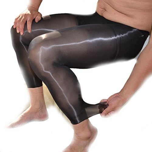 USSTORE Lingerie para masculino calças -calças de nylon de bodyhose bainha de roupa de dormir aberta