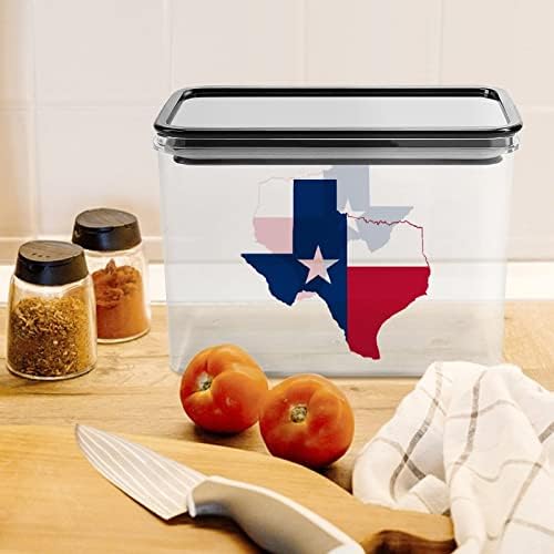 Bandeira do Texas Mapa de Plástico Caixa de Armazenamento de Plástico Recipientes de Armazenamento com Tamas Jarro de Arroz Bucket selado para organização da cozinha