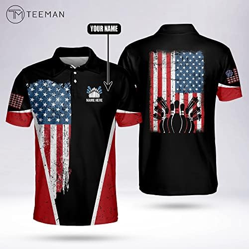 TEEMAN CHAMADA PERSONALIZADA DE BUCHLING SKULL para homens, camisas de boliche de manga curta para homens e mulheres, camisas seco de ajuste leve