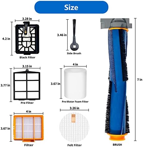 Peças de substituição BYOFI para tubarão AI AV2501S AV2501AE RV2502AE RV2520AOUS AV2510AOUS AV2511AE RV2610WA AV2610WA KIT DE ACESSÓRIOS INCLUE ROLAMENTO PRINCIPAL, PINCULHADO SUBLIMENTO, FOAM/HEPA/FILTRO PRIMAL/AUTOMENTY