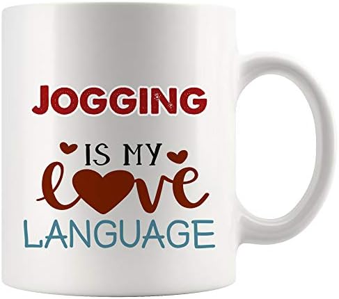 My Love Language Jogging Caneca Coffee Canecas Cregações de Chá de Canecas | Presente de aniversário para crianças, corrida correndo