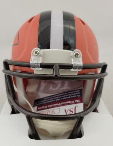 Eric Metcalf assinou o Cleveland Browns Speed ​​Mini Capacete JSA CoA - Mini capacetes da NFL autografados