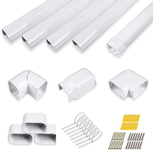 Lyprem Air Conditioner decorativo PVC Line Set Cober Kit para mini -divisão e ar condicionado central e kit de cobertura de tubulação