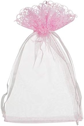 Lanswe 36 Pacote Pacote de sacolas de tração de organza com renda bolsas de joalheria bolsas de doce festas de casamento festas de casamento bolsas de natal em malha