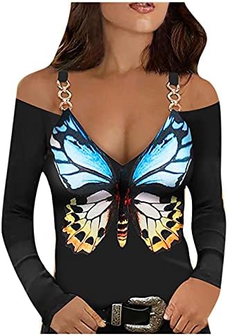 Queshizhe Women Fashion Top camisa impressa com tops sexy tops de manga longa de manga longa Tops casuais casuais casuais