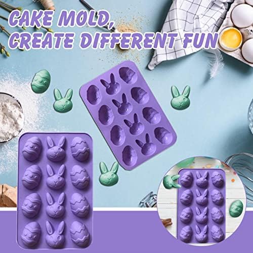 Zpervoba 3D Ovo de páscoa molde o silicone de páscoa Bunny Silicone Molds Diy Chocolate Mold Bolo Bolo