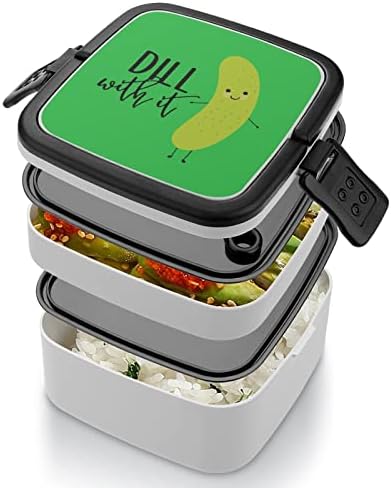 Dill with It Double Cayer Bento Box Box Recipiente de refeição para trabalho Offce Picnic