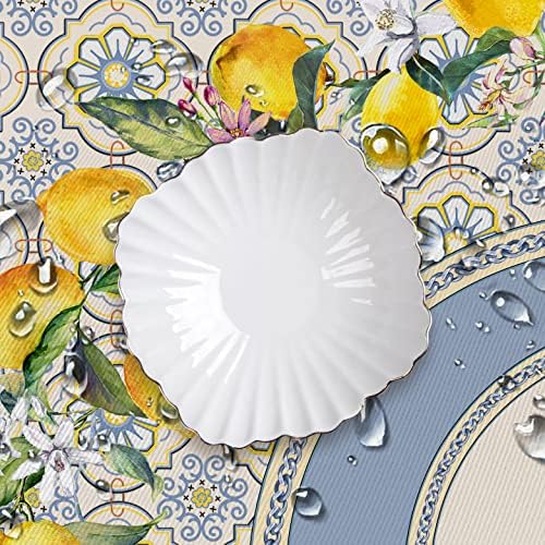 Tocada de mesa de limão oval do Yighty 54x72in, francês Lemon Country Farmhouse Spring Summer Summer Summer à prova d'água resistente à mesa lavável toalha de mesa para cobertura interna e externa, restaurante de cozinha de férias e festa