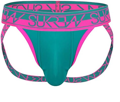 Sukrew Men Jockstrap Green/Pink - Underwear de pulverização para homens