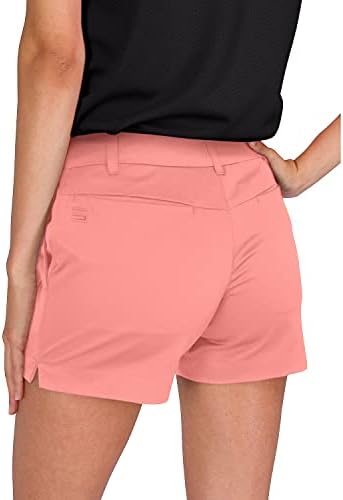 Três sessenta e seis shorts de golfe feminino 4 ½ polegada - shorts ativos secos rápidos com bolsos, atléticos e respiráveis