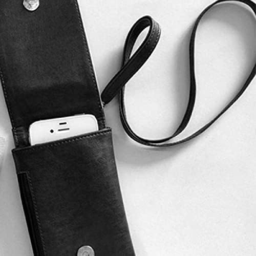 Componente de caractere chinês Yin Phone Wallet Burse pendurada bolsa móvel bolso preto