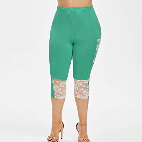 Moda Mulheres Yoga Leggings Lace Plus Size Skinny Sport Pants Exercícios