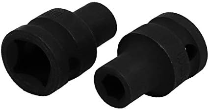 X-Dree 1/2 polegada orifício quadrado 8 mm HEX CR-V Aço Black Impact Socket 2pcs (Socket de Impacto Negro de Acero de Cr-V de 14 mm Con Agujero Cuadrado de 1/2-Pulgada 8mm