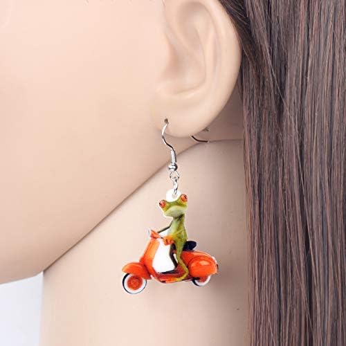 Newei Acrílico Doce de desenho animado Brincos de sapo Brincos Drop Dangle Big Long Fashion Animal Jewelry For Mulheres meninas Teens