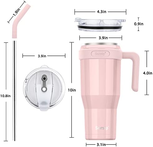 Caneca de caneca de 50 onças, caneca de aço inoxidável com alça não removível-mantém bebidas frias de até 24 horas-prova