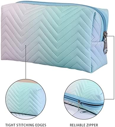 Rampa de gradiente Cutesteret zíper de bolsas de cosméticas de grande capacidade Bolsa de maquiagem Tolietry Bag para viajar