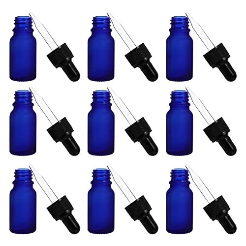 Fomiyes 10pcs frasco com óleos loção recipientes cosméticos garrafas de garrafa de mamadeira azul preenchida para reabastecimentos de fragrâncias em casa perfume olho químico líquido fosco químicos essenciais gotas de óleo