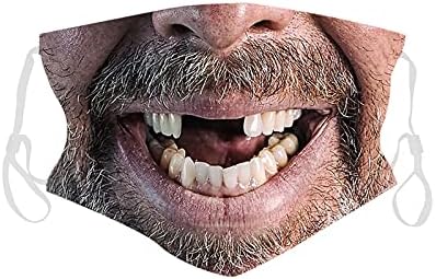 Atrise 5pc 3d unissex adulto adulto barba tampa de face lavaível máscara reutilizável impresso personalizado confortável para ciclismo