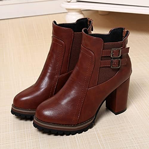 Botas de plataforma para mulheres botas altas botas grossas de salto grosso