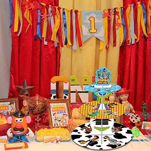 Gkszajo Cartoon História Cupcake Stand-Toy Time Birthday Decoration Baby Shower Festy Supplies 3 Nível de papelão