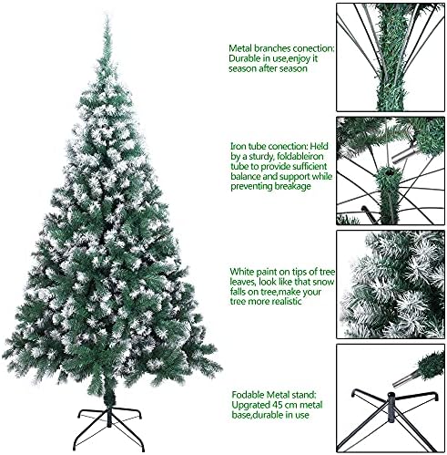 Árvore de Natal de PVC branca de 7 pés em PVC 870 galhos yj