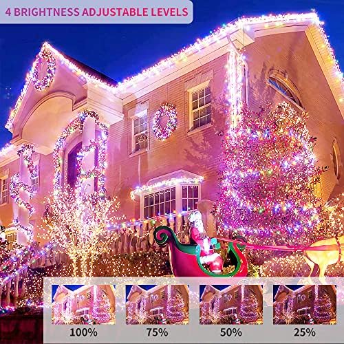 Luzes de cordas de Natal ao ar livre, AGVMI 105ft 300led Fairy Light com UL Plug Remote 8 Modos de iluminação e memória do timer