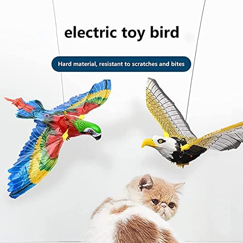 Toy Flying Bird Cat, brinquedo de gato interativo de pássaro simulado, brinquedo de estimação pendurada de pássaro voador simulado, brinquedo de estimação em rotação interessante pendurado