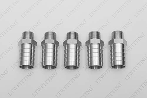 Produção de barras de ltwfitting aço inoxidável 316 Couplador de encaixe de barb/conector 1 ID da mangueira x 1/2 machos de