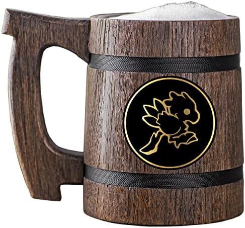 FFXIV Chocobo caneca tanque de madeira. Presente para jogadores. Beer Stein. Caneca de cerveja de madeira personalizada. Presente personalizado
