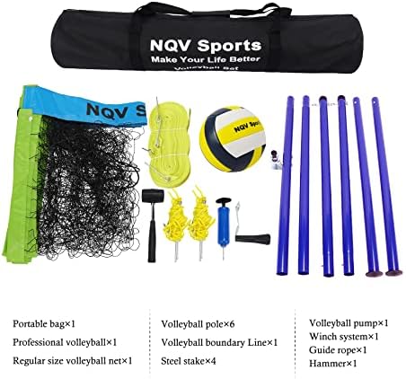 NQV Volleyball Net Outdoor Hovert Diry, conjunto profissional de vôlei, rede portátil de vôlei, rede de vôlei com postes, rede de