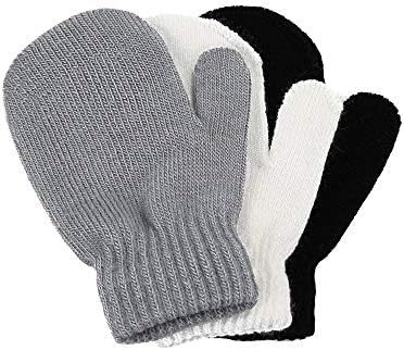 Cetinior 3 pares Criança Magia Magia Mittens Little Girls Menit Mented Baby Garotos Luvas de malha de inverno