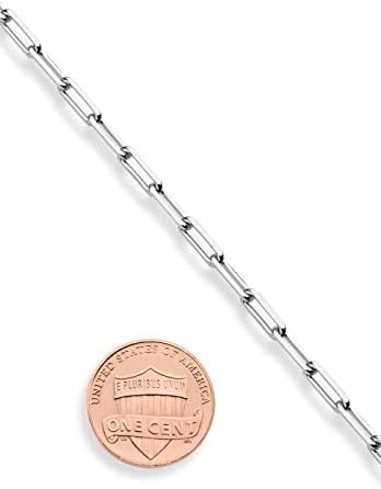 Miabella Solid 925 Sterling Silver Italian 3mm Clip de clipe de papel Colar de cadeia para homens homens, 925 feitos na Itália