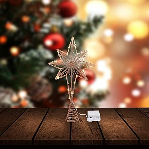 Solustre 1pc Ferro artesanal Lâmpada de árvore de Natal Decoração de árvore de árvore de árvore do topo